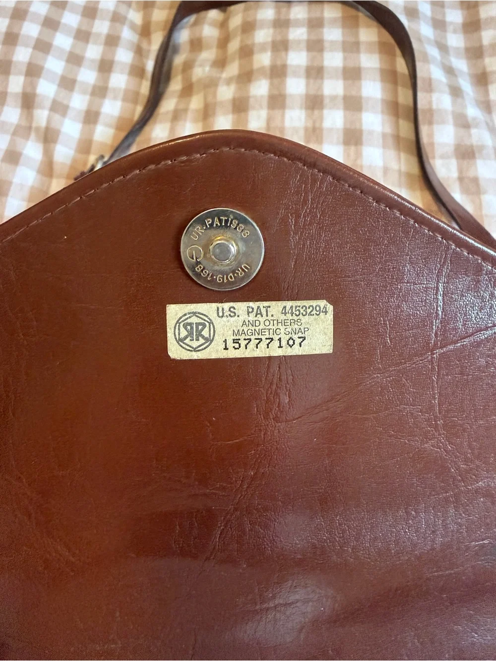 Vintage Marchino Via Moda Classic Brown Leather Satchel with Polished Clasp